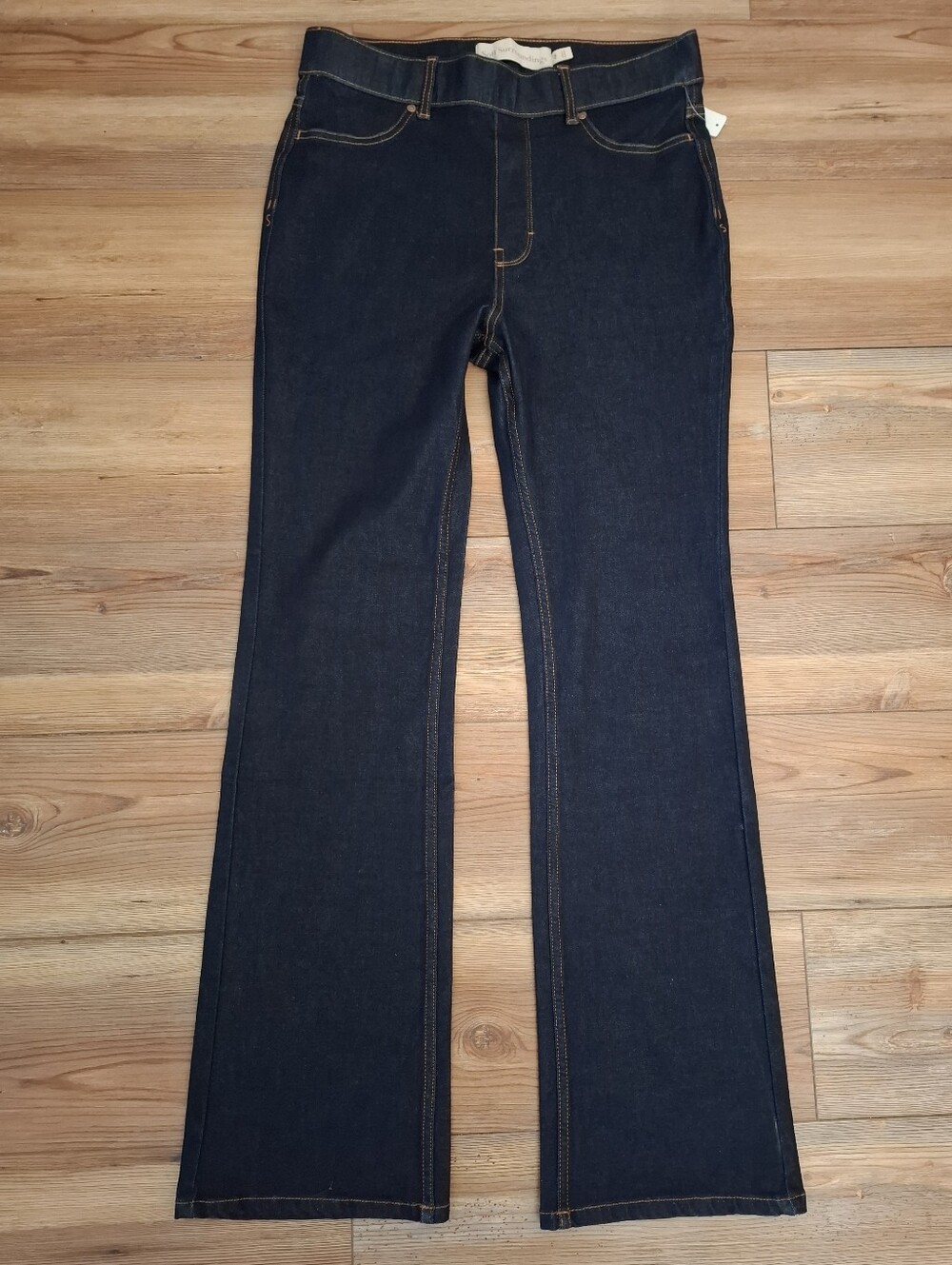 Soft Surroundings Ultimate Denim Pull-On Bootcut Jeans MT Rinse Dark Wash NEW